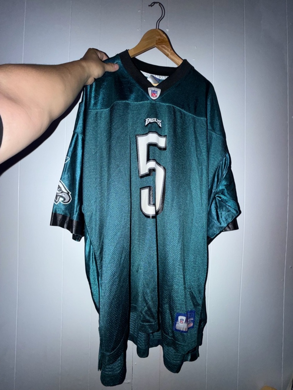 Man Donovan McNabb #5 Vintage Philadelphia Eagles #5 Teal Football Jersey
